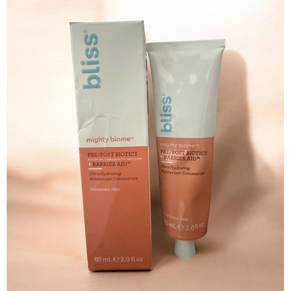 Bliss Mighty Biome Pre/Post Biotics + Barrier Aid Moisturizer 2 oz | New